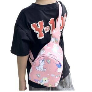 Kids Pink Unicorn Chest Sling Bag